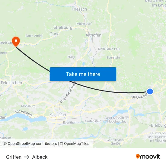 Griffen to Albeck map