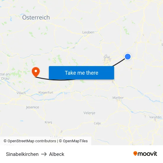 Sinabelkirchen to Albeck map