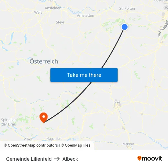 Gemeinde Lilienfeld to Albeck map