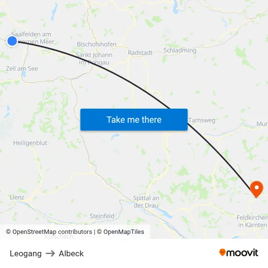 Leogang to Albeck map