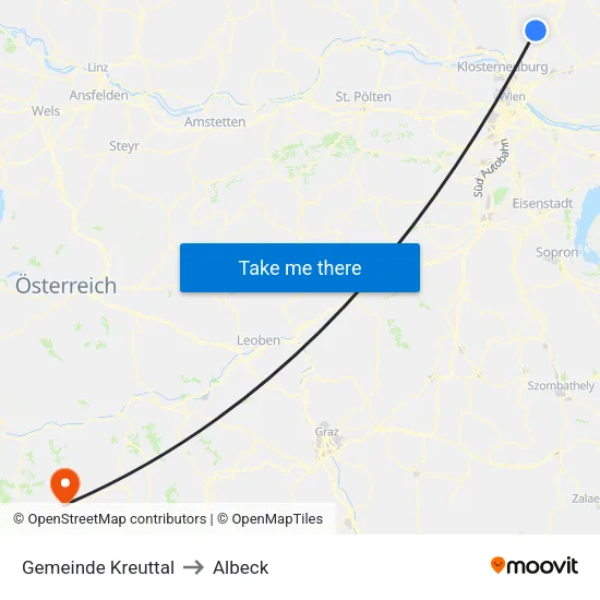 Gemeinde Kreuttal to Albeck map