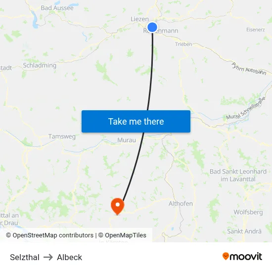 Selzthal to Albeck map