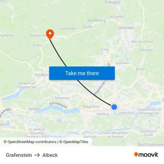 Grafenstein to Albeck map