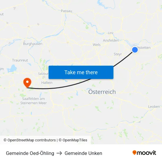 Gemeinde Oed-Öhling to Gemeinde Unken map