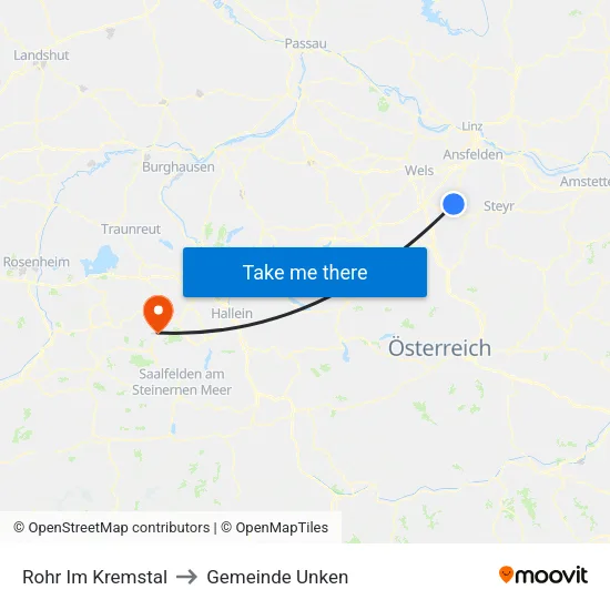 Rohr Im Kremstal to Gemeinde Unken map