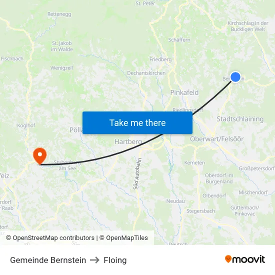 Gemeinde Bernstein to Floing map