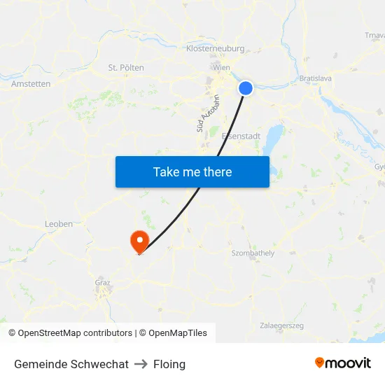 Gemeinde Schwechat to Floing map