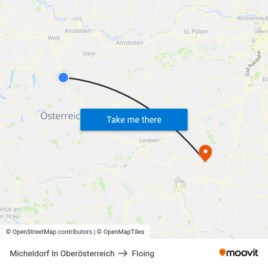 Micheldorf In Oberösterreich to Floing map