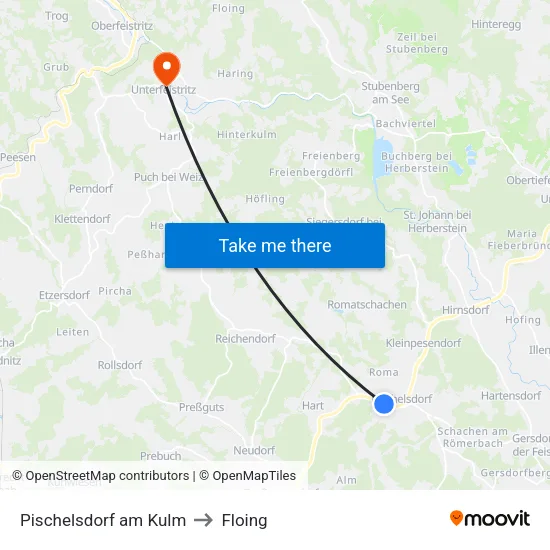 Pischelsdorf am Kulm to Floing map