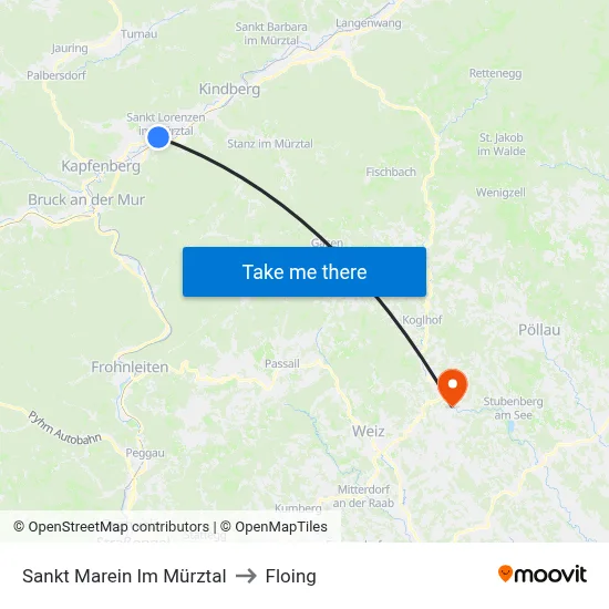 Sankt Marein Im Mürztal to Floing map