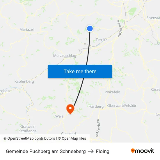 Gemeinde Puchberg am Schneeberg to Floing map