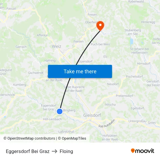 Eggersdorf Bei Graz to Floing map