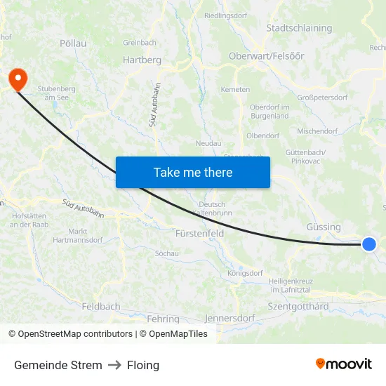 Gemeinde Strem to Floing map