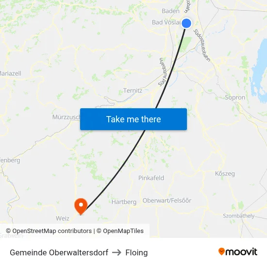 Gemeinde Oberwaltersdorf to Floing map
