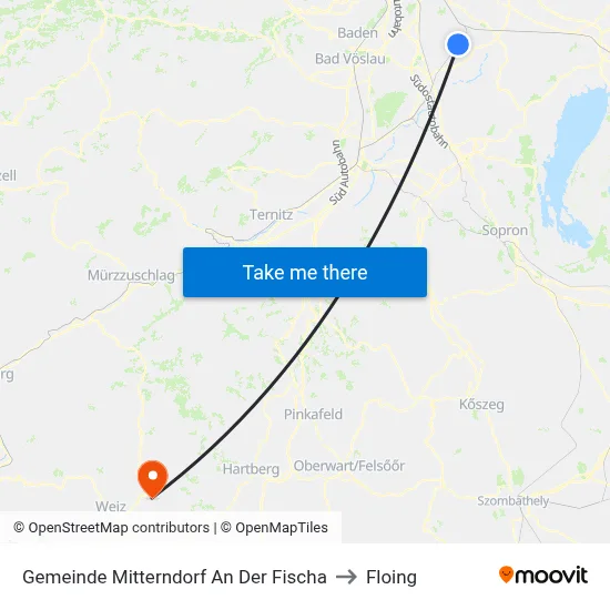 Gemeinde Mitterndorf An Der Fischa to Floing map