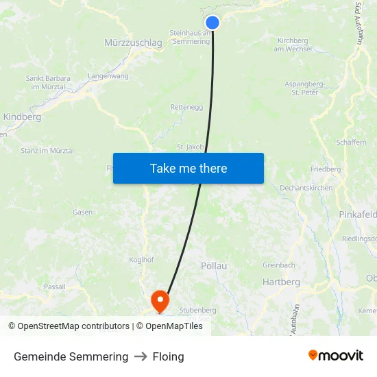 Gemeinde Semmering to Floing map