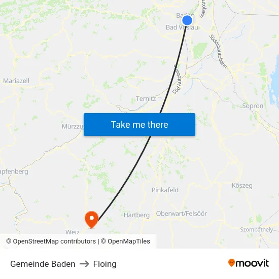 Gemeinde Baden to Floing map