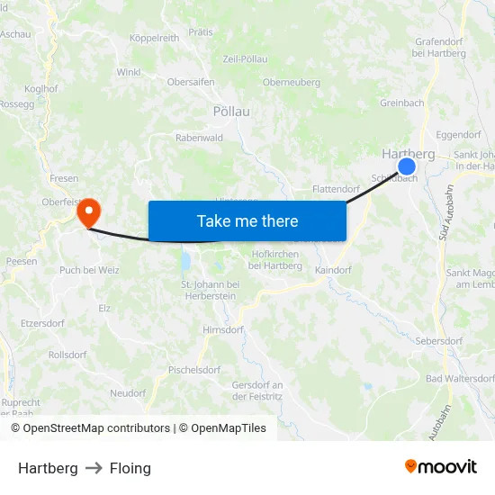 Hartberg to Floing map