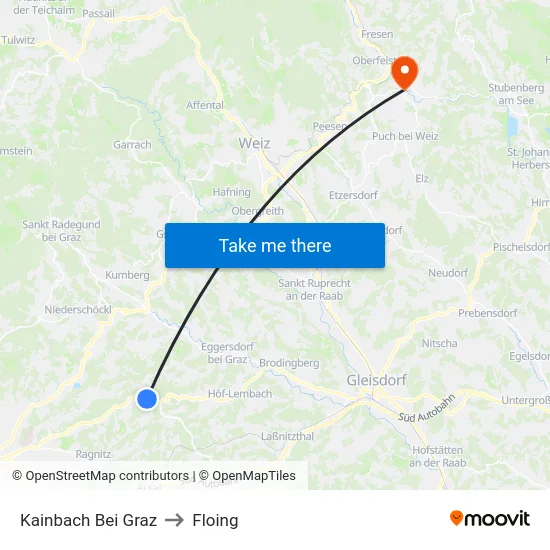 Kainbach Bei Graz to Floing map