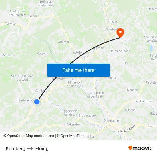 Kumberg to Floing map
