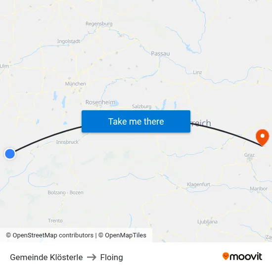 Gemeinde Klösterle to Floing map