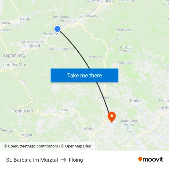St. Barbara Im Mürztal to Floing map