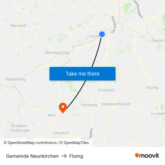Gemeinde Neunkirchen to Floing map