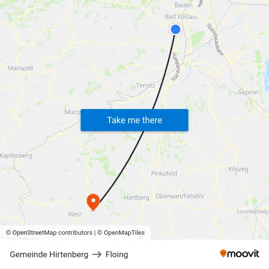 Gemeinde Hirtenberg to Floing map