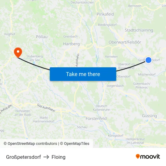 Großpetersdorf to Floing map