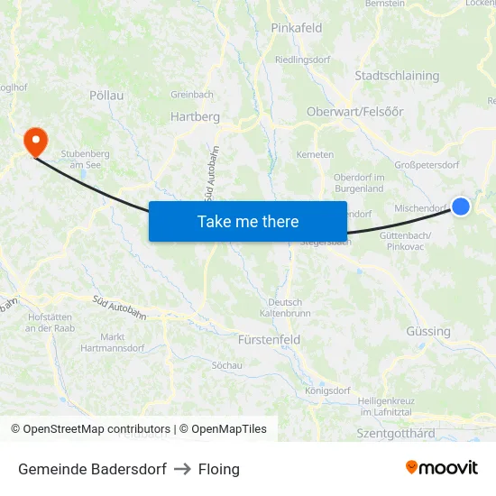 Gemeinde Badersdorf to Floing map