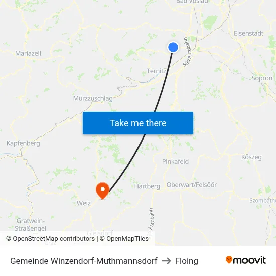 Gemeinde Winzendorf-Muthmannsdorf to Floing map