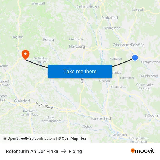 Rotenturm An Der Pinka to Floing map