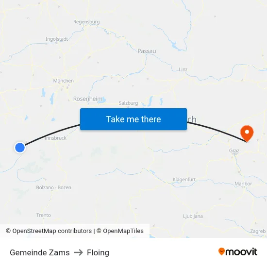 Gemeinde Zams to Floing map
