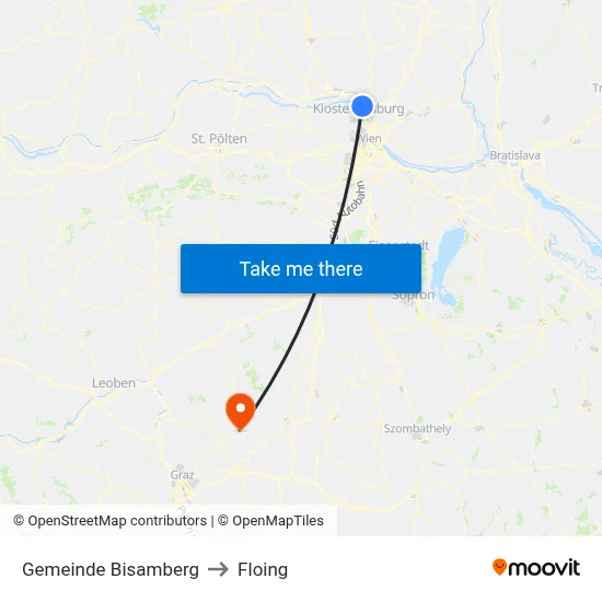 Gemeinde Bisamberg to Floing map