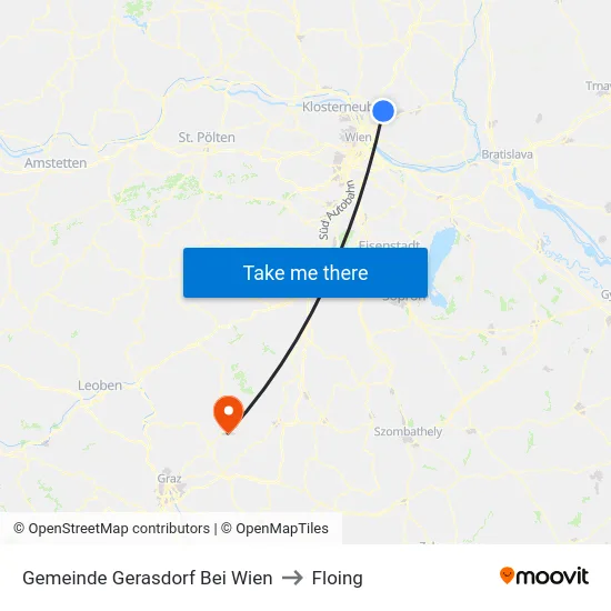 Gemeinde Gerasdorf Bei Wien to Floing map