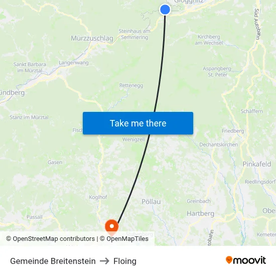 Gemeinde Breitenstein to Floing map