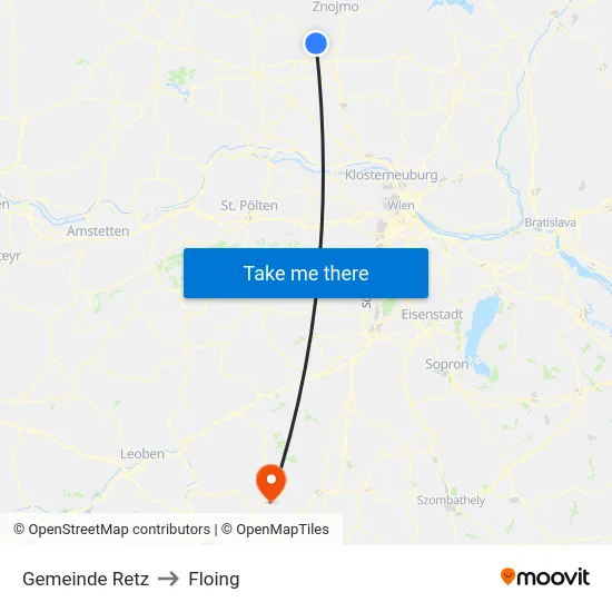 Gemeinde Retz to Floing map