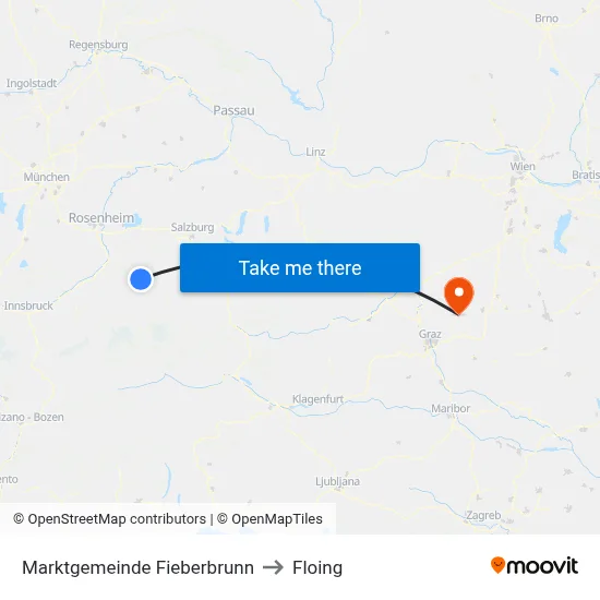 Marktgemeinde Fieberbrunn to Floing map