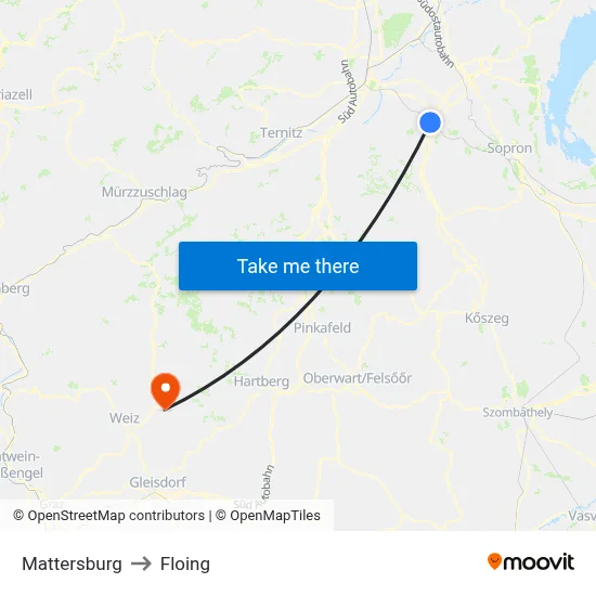 Mattersburg to Floing map