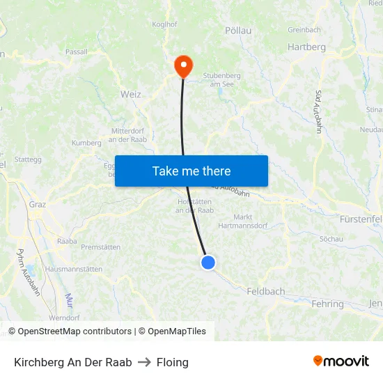 Kirchberg An Der Raab to Floing map