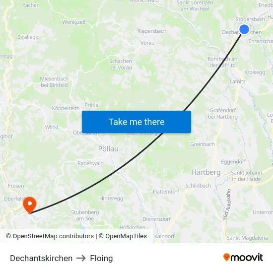Dechantskirchen to Floing map
