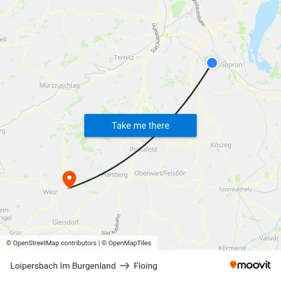 Loipersbach Im Burgenland to Floing map