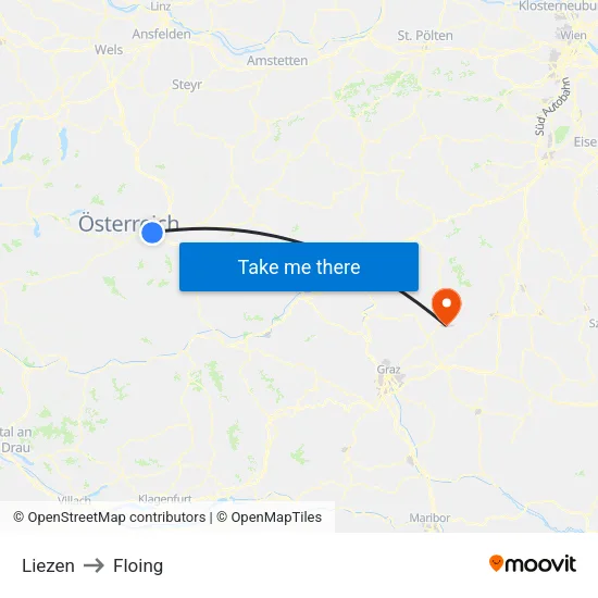 Liezen to Floing map