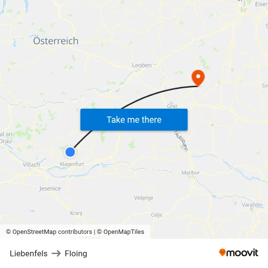 Liebenfels to Floing map
