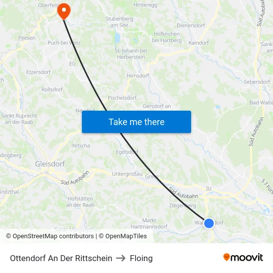 Ottendorf An Der Rittschein to Floing map