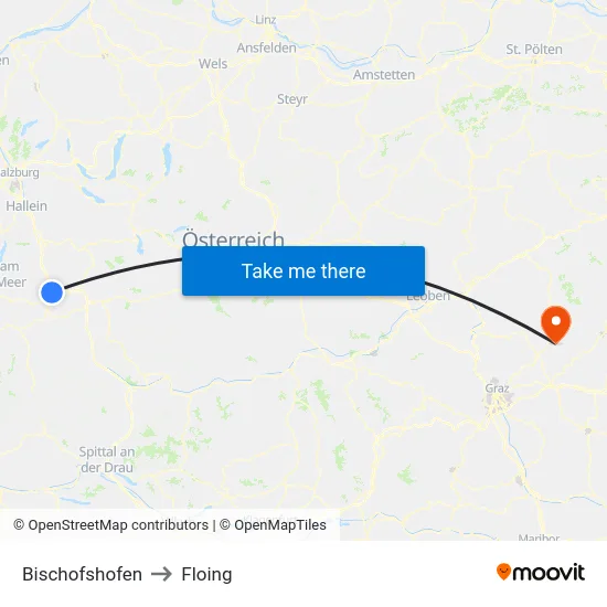 Bischofshofen to Floing map