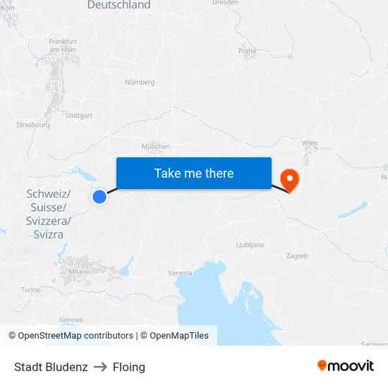 Stadt Bludenz to Floing map