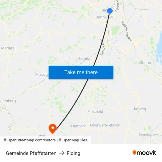 Gemeinde Pfaffstätten to Floing map