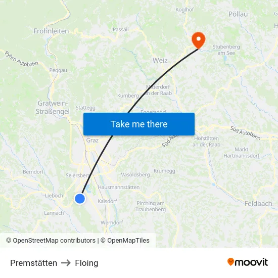 Premstätten to Floing map