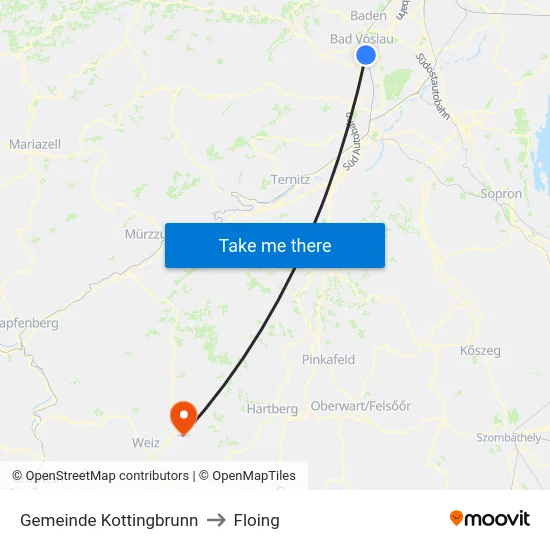 Gemeinde Kottingbrunn to Floing map